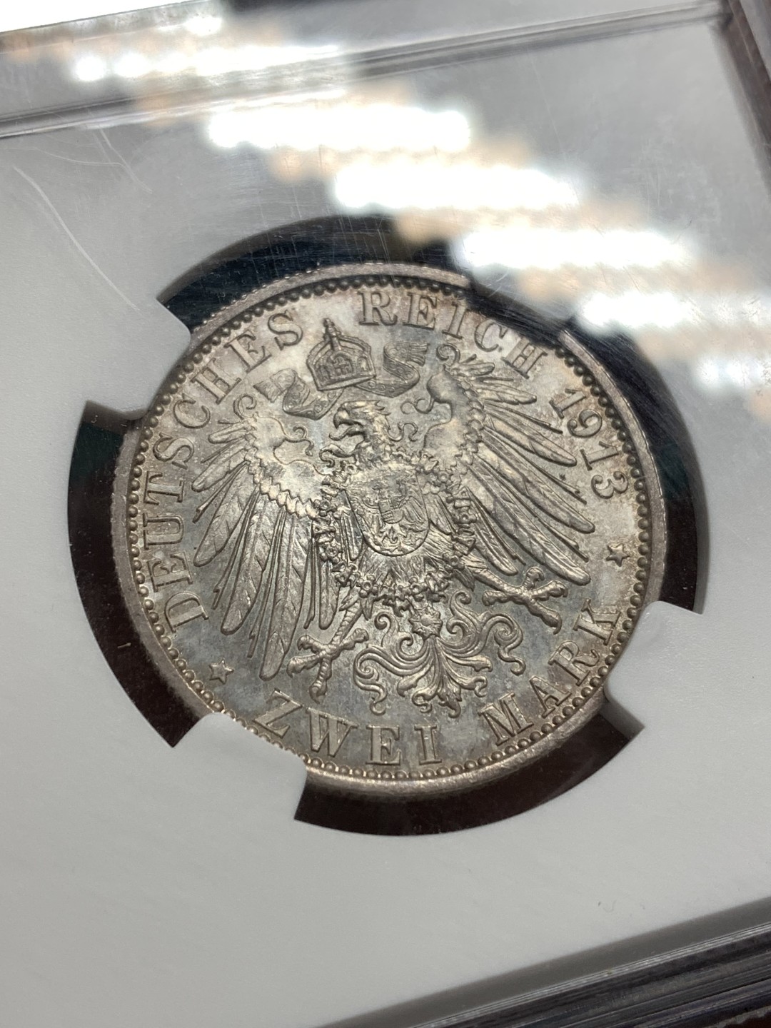 《竞宝斋》第167场-周日，周一，周四 3场 (全场包邮) NGC-MS64 德国 1913年 普鲁士 军装 2马克 银币 好彩