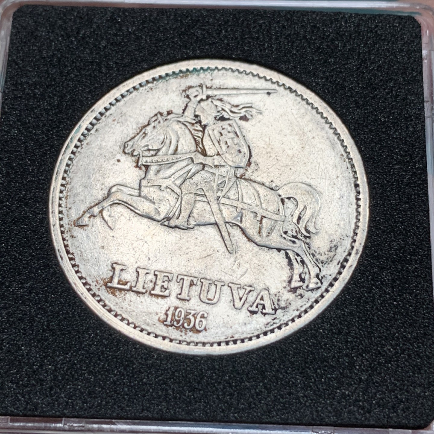 《竞宝斋》第167场-周日，周一，周四 3场 (全场包邮) 1936年立陶宛10立特骑马银币