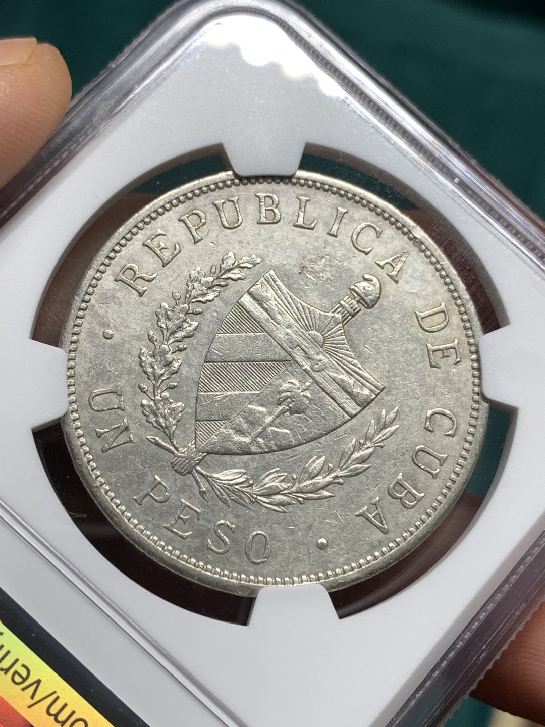 《竞宝斋》第167场-周日，周一，周四 3场 (全场包邮) NGC-AU 古巴1934年大五星一比索银币 细节清晰 热门品种