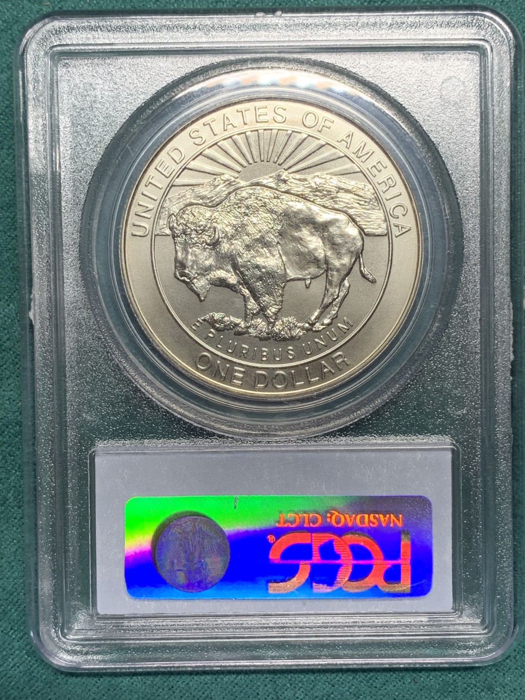 《竞宝斋》第167场-周日，周一，周四 3场 (全场包邮) PCGS-MS69 美国 1999年黄石公园纪念银币 图案为精美的喷泉、野牛图案
