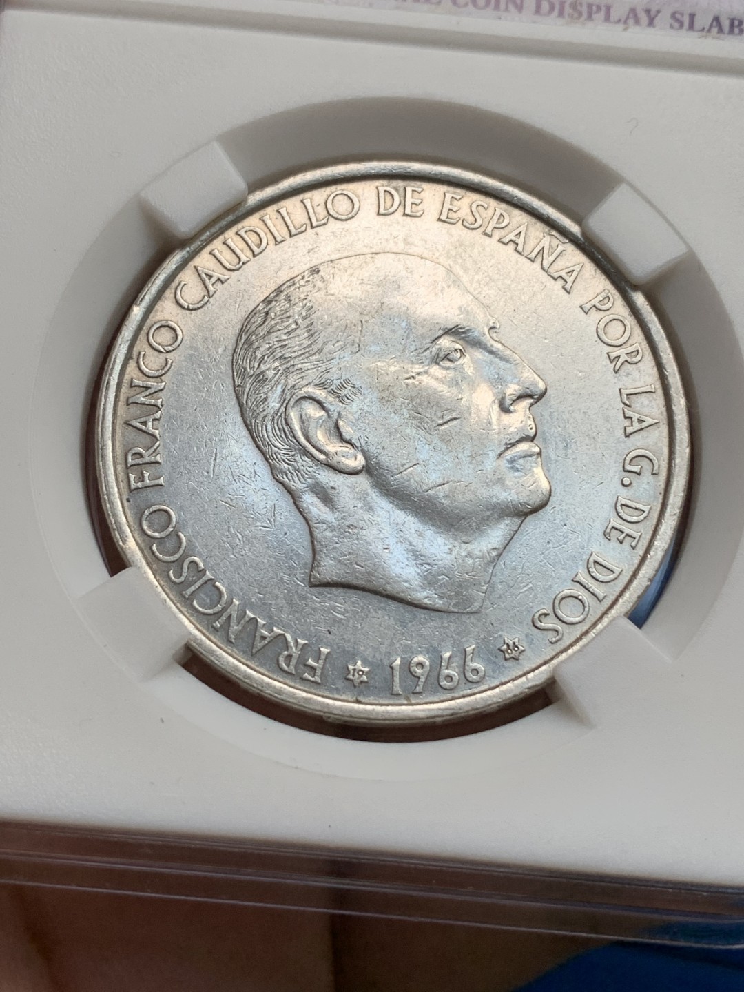 《竞宝斋》第167场-周日，周一，周四 3场 (全场包邮) 西班牙 1966年 独裁者 100比塞塔 银币 19克 800银