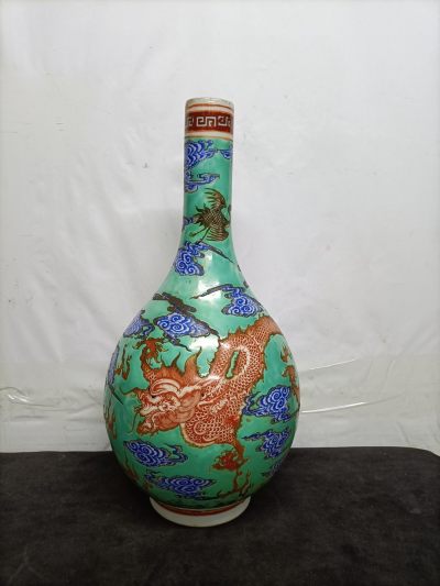 旧藏清代一件珐琅彩龙凤呈祥单瓶 - 旧藏清代一件珐琅彩龙凤呈祥单瓶