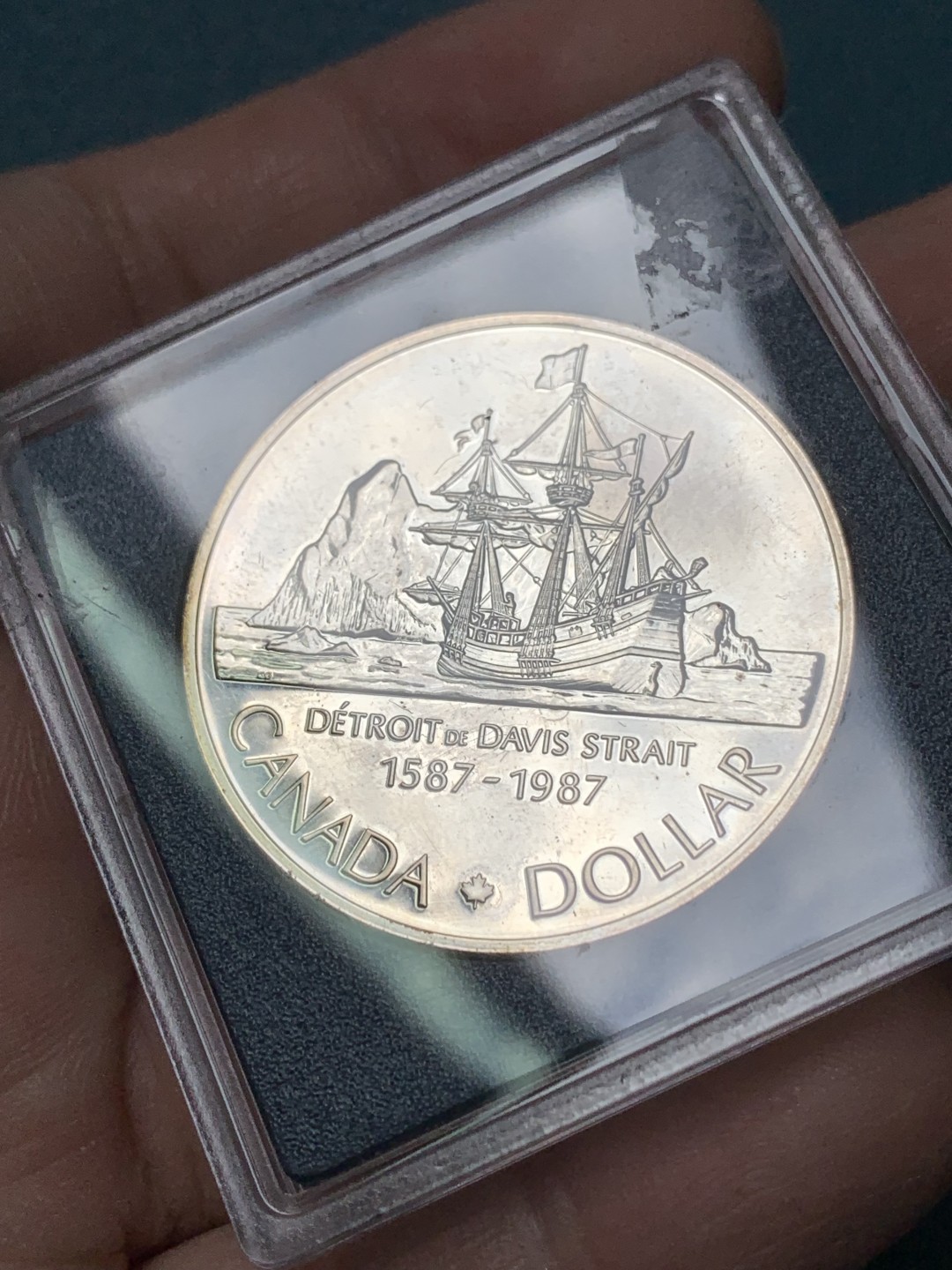 《竞宝斋》第168场-周日，周一，周四 3场 (全场包邮) 加拿大1987年 大帆船一元 精制币