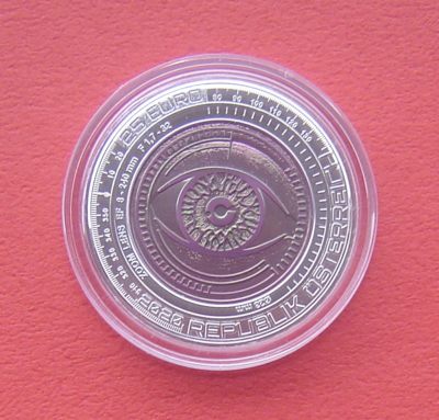 奥地利2020年 大数据 25欧元银+铌双色纪念币 盒证 获奖币 - 奥地利2020年 大数据 25欧元银+铌双色纪念币 盒证 获奖币