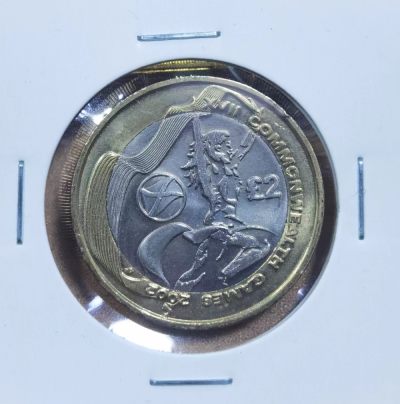 北京马甸外国币专卖微拍第九十八期，外国非贵金属纪念币，流通币专场，陆续上新，欢迎关注 - 少见的英国2002年2磅纪念币，英联邦运，难得流通好品