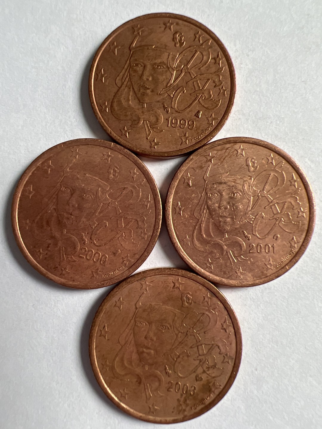 泡泡堂微拍第168幕硬币、纸币捡漏可累计专场👿👿，累计满二十元包邮，接受代拍业务 法国五欧分四枚