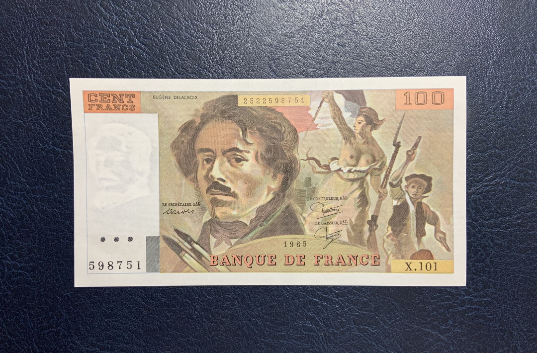 收藏联盟Quantum Auction 第261期拍卖  法国1985年100法郎 品相UNC 自由引导人民