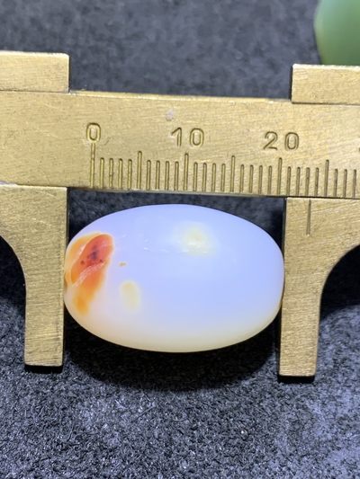 精美亚光高玉化海洋玉髓手工俏色巧雕火烛桶珠一个！ 精美亚光高玉化海洋玉髓手工俏色巧雕火烛桶珠一个！