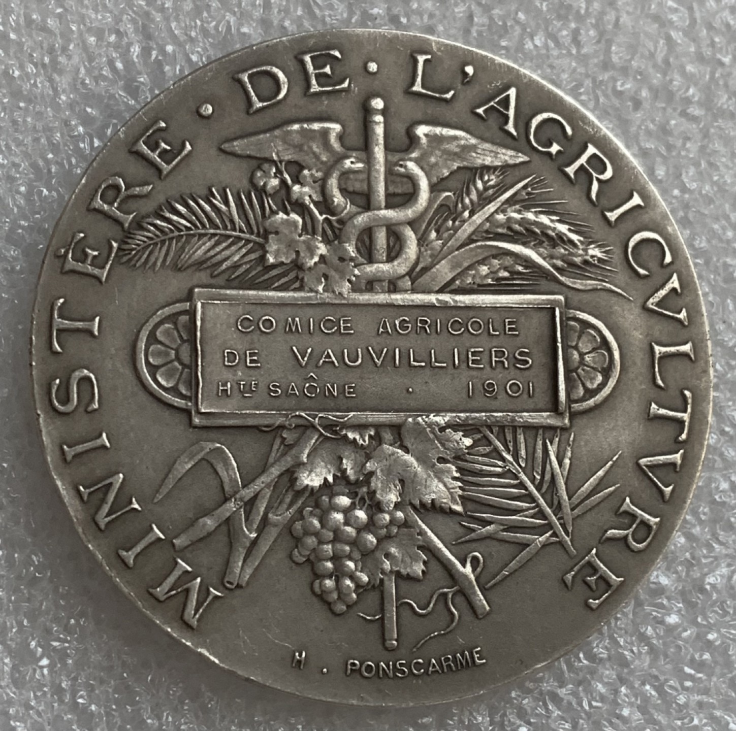 瓶子🏺第93期拍卖会 法国1901年 墨丘利版大银章  42毫米  37.89克
