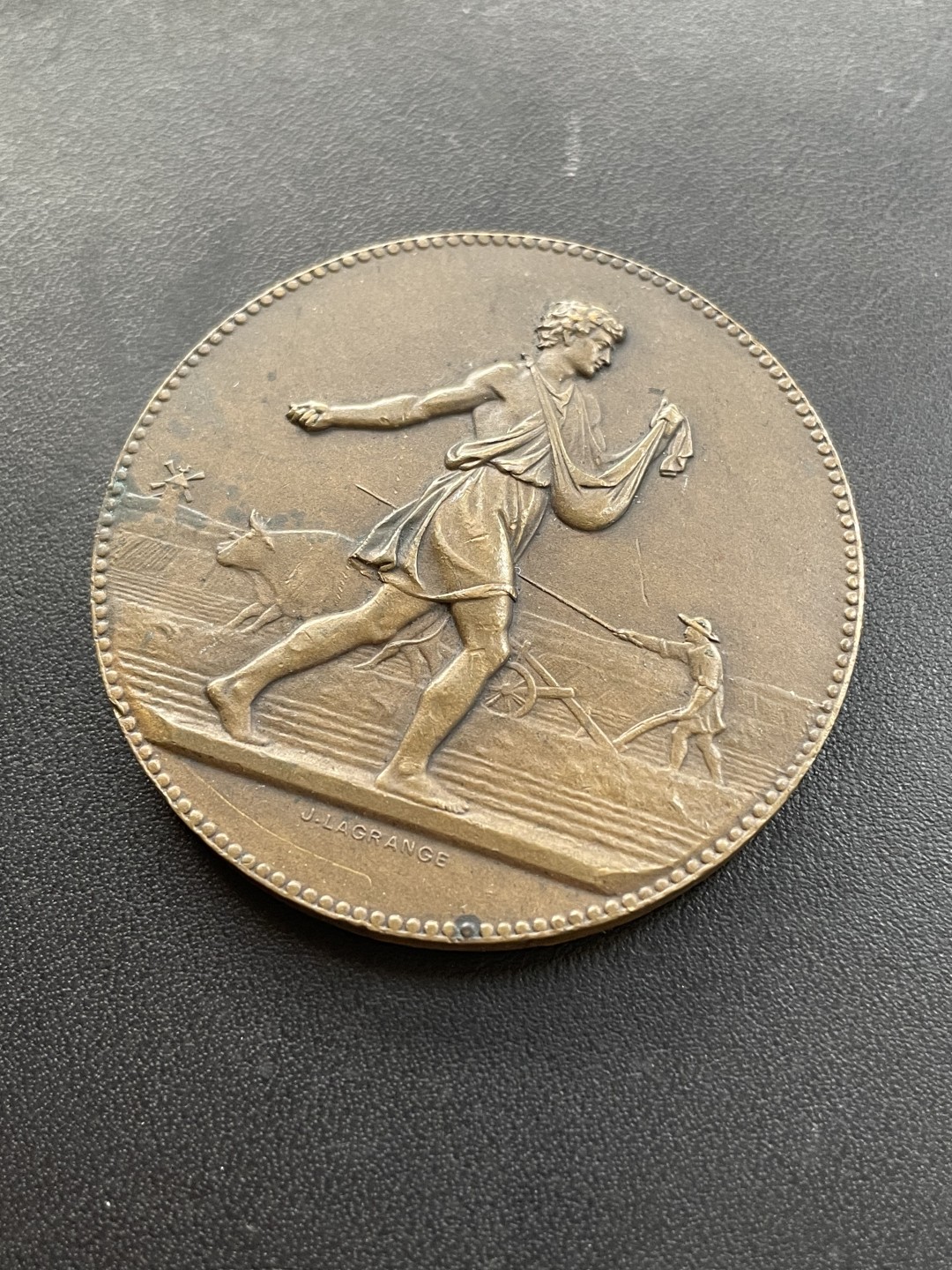 欧洲章牌-拍卖第23场 Lagrange～法国播种者形象 农业竞赛评委留念铜章