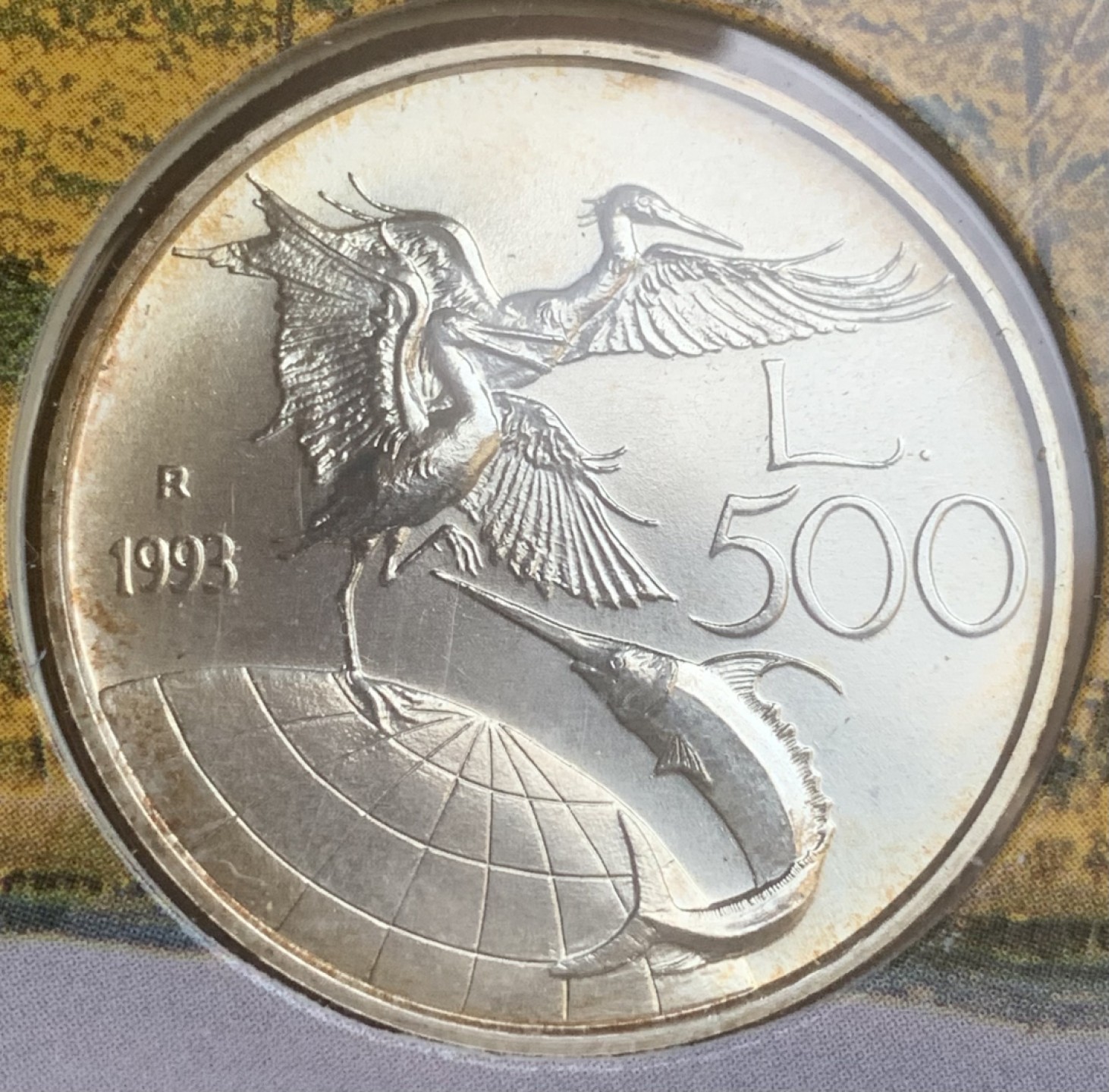 瓶子🏺第93期拍卖会 意大利1993年动植物系列500里拉女神纪念银币