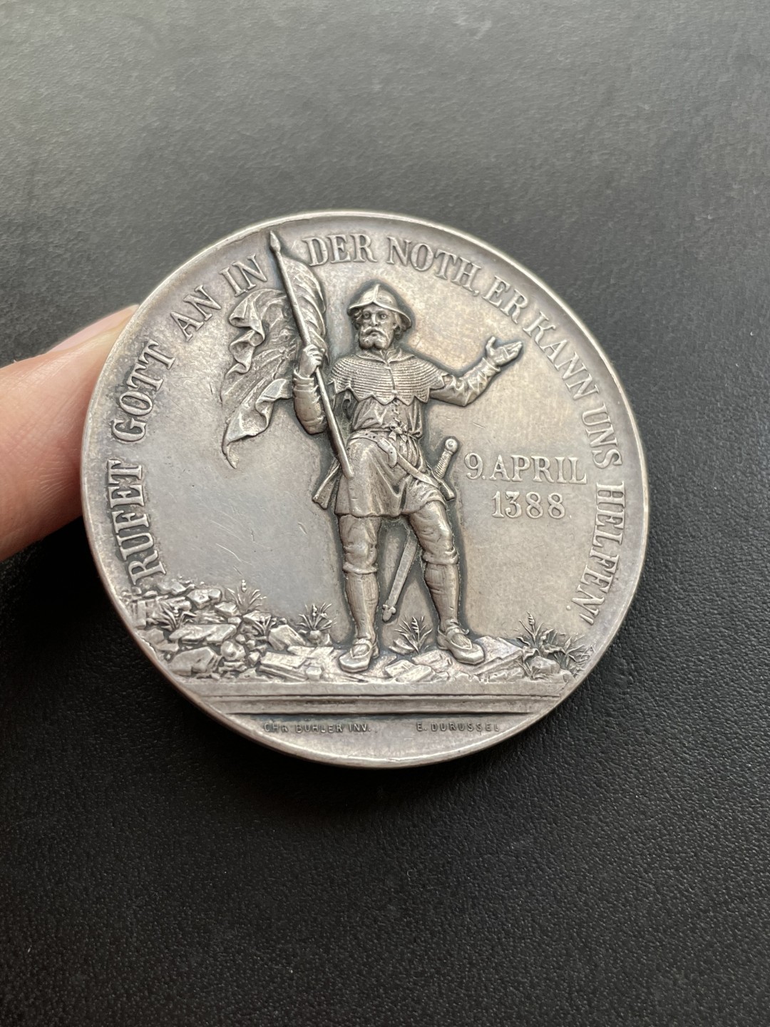 欧洲章牌-拍卖第23场 1888年瑞士格拉鲁斯战役500周年纪念银章