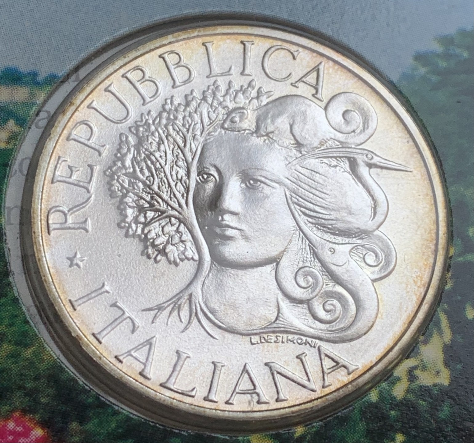 瓶子🏺第93期拍卖会  意大利1994年1000里拉普制纪念银币卡装 女神与动物