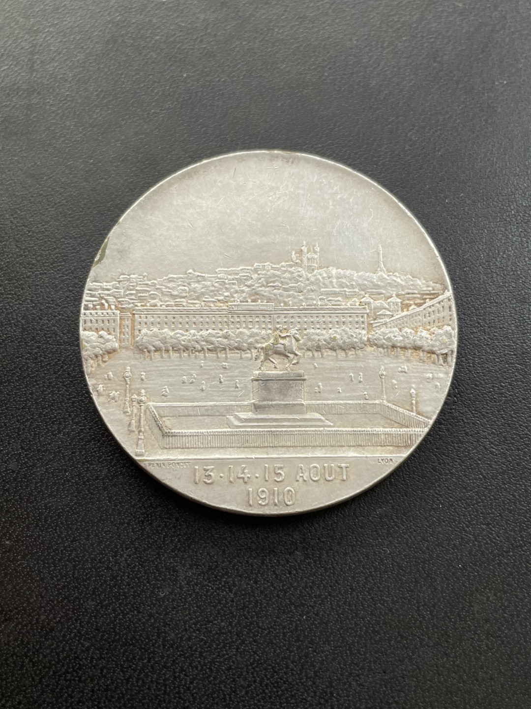 欧洲章牌-拍卖第23场 1910年法国里昂体育节狮子镀银铜章