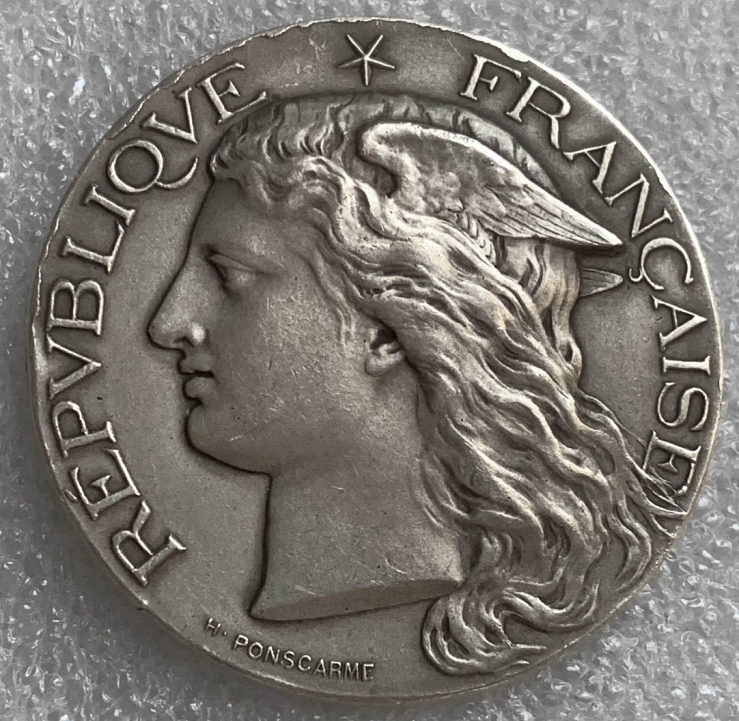 瓶子🏺第93期拍卖会 法国1901年 墨丘利版大银章  42毫米  37.89克