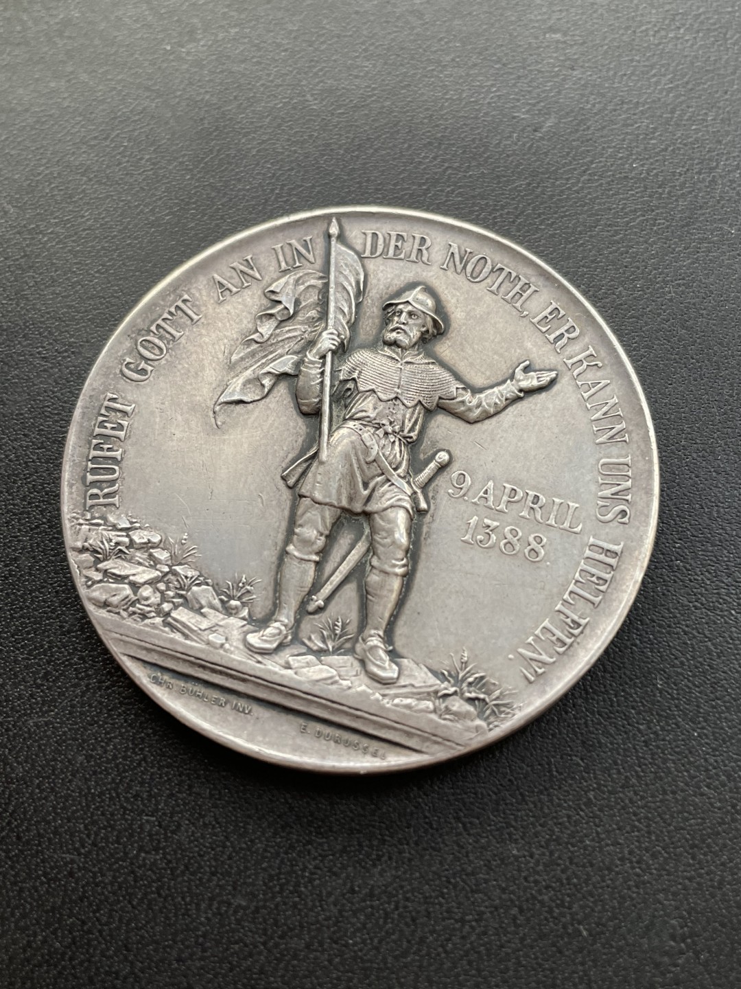 欧洲章牌-拍卖第23场 1888年瑞士格拉鲁斯战役500周年纪念银章