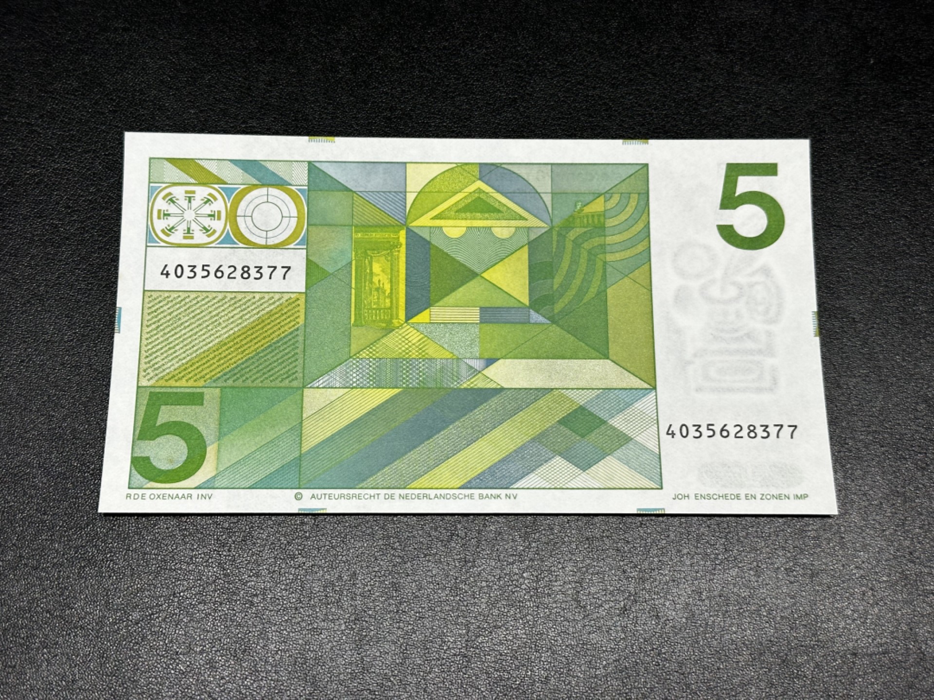 《外钞收藏家》第二百七十期（连拍第一场） 1973年荷兰人像版5盾 全新 轻微荧光瑕疵