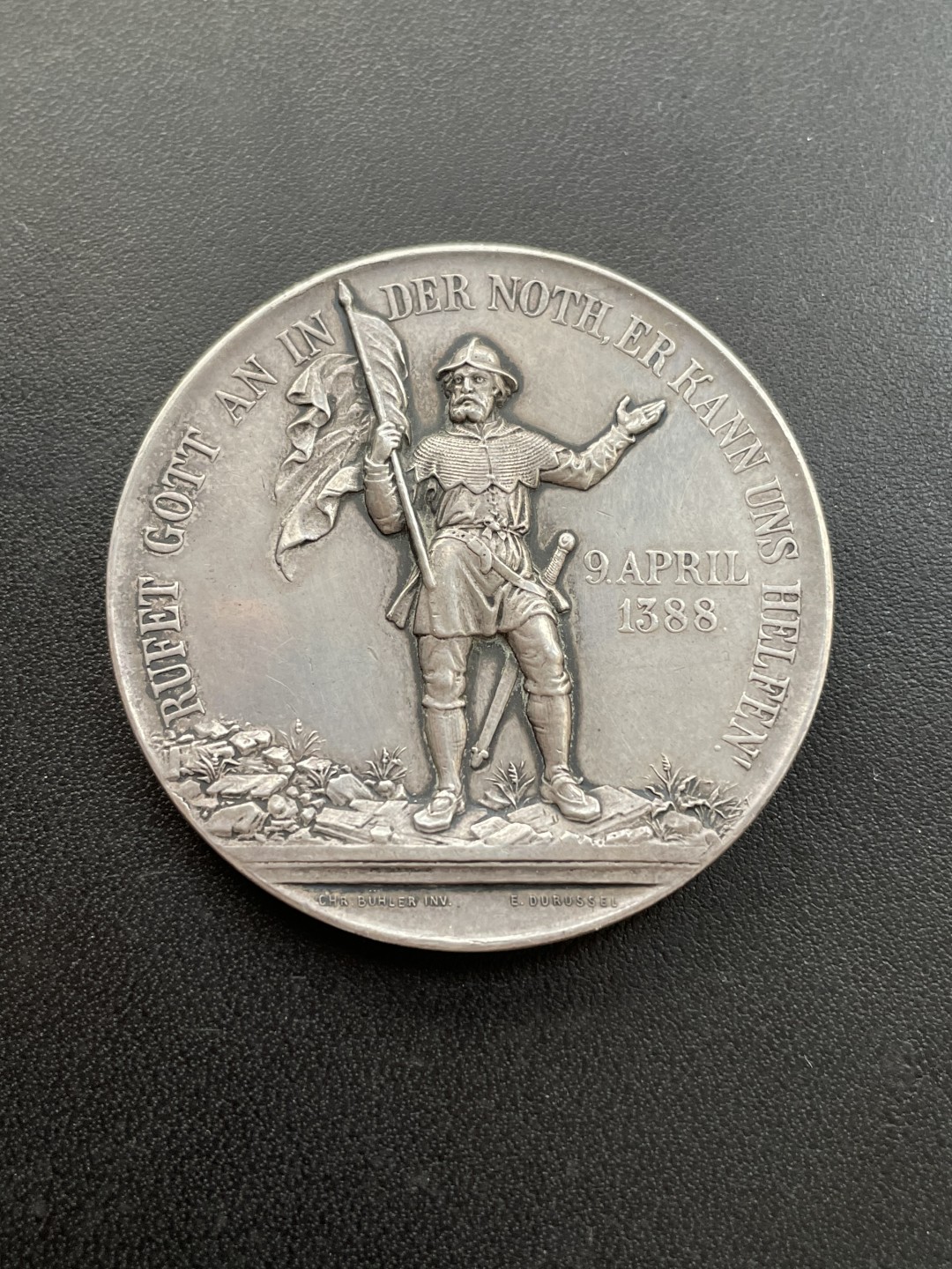 欧洲章牌-拍卖第23场 1888年瑞士格拉鲁斯战役500周年纪念银章