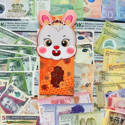 85th ￥￥美洲钞3（巴西，智利，危地马拉，尼加拉瓜，哥斯达黎加，特多，巴哈马） - 红包盲盒（含8张世界钞）或许有惊喜