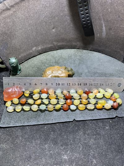 精美天然洁净透彻阿拉善彩珠玛瑙项链一条 精美天然洁净透彻阿拉善彩珠玛瑙项链一条