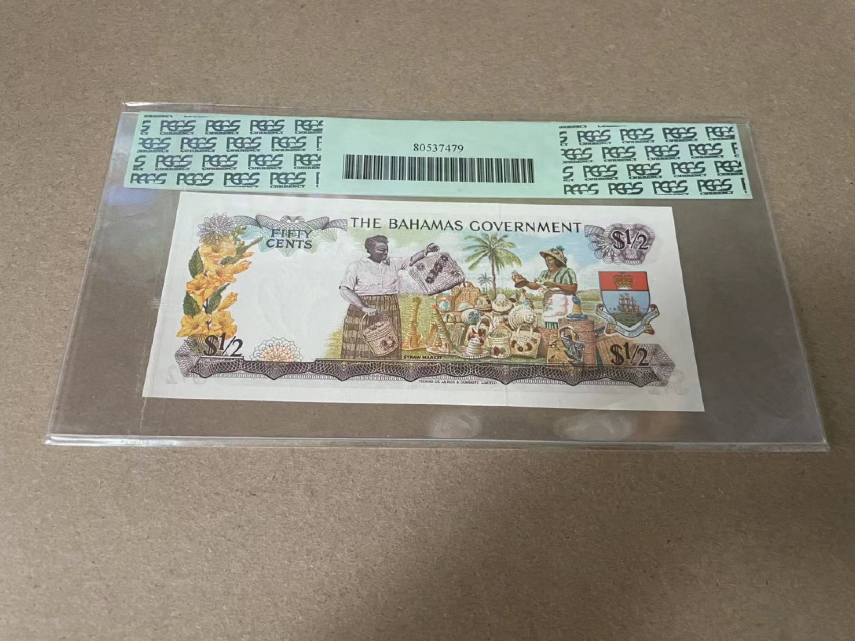 【Blue Auction】✨世界纸币精拍第327期——莫总专场XXI 【初版】巴哈马 1965年1/2元 PCGS67EPQ 彩背 女王