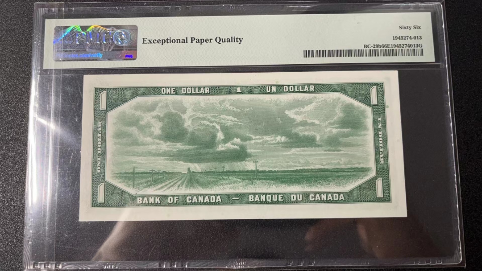 【Blue Auction】✨世界纸币精拍第327期——莫总专场XXI 【无47 魔鬼脸】加拿大 1954年1元 PMG66EPQ 女王