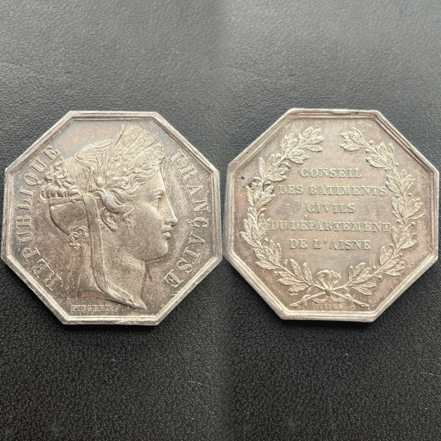 欧洲章牌-拍卖第23场 法国埃纳省民用建筑委员会银章