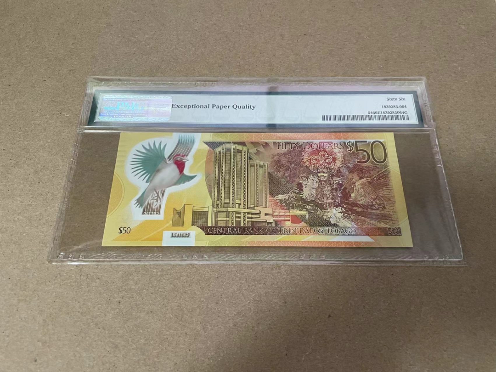 【Blue Auction】✨世界纸币精拍第327期——莫总专场XXI 【获奖钞 无47】特立尼达和多巴哥 2014年50元 PMG66EPQ 