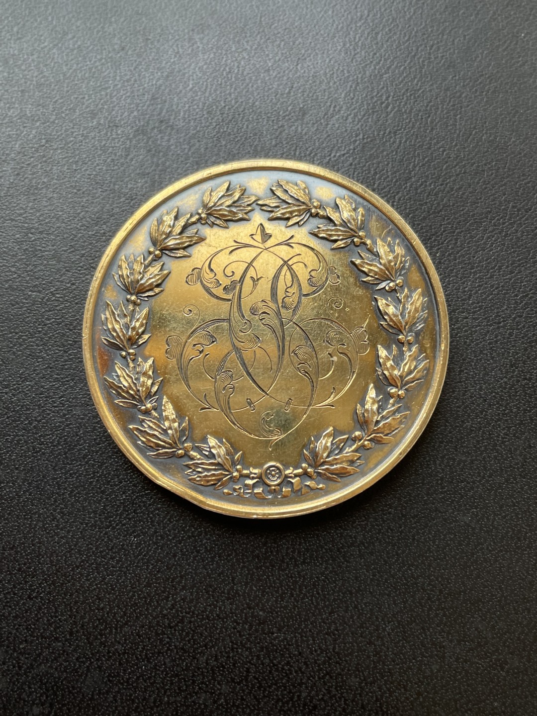 欧洲章牌-拍卖第23场 1877年法国婚礼镀金银章