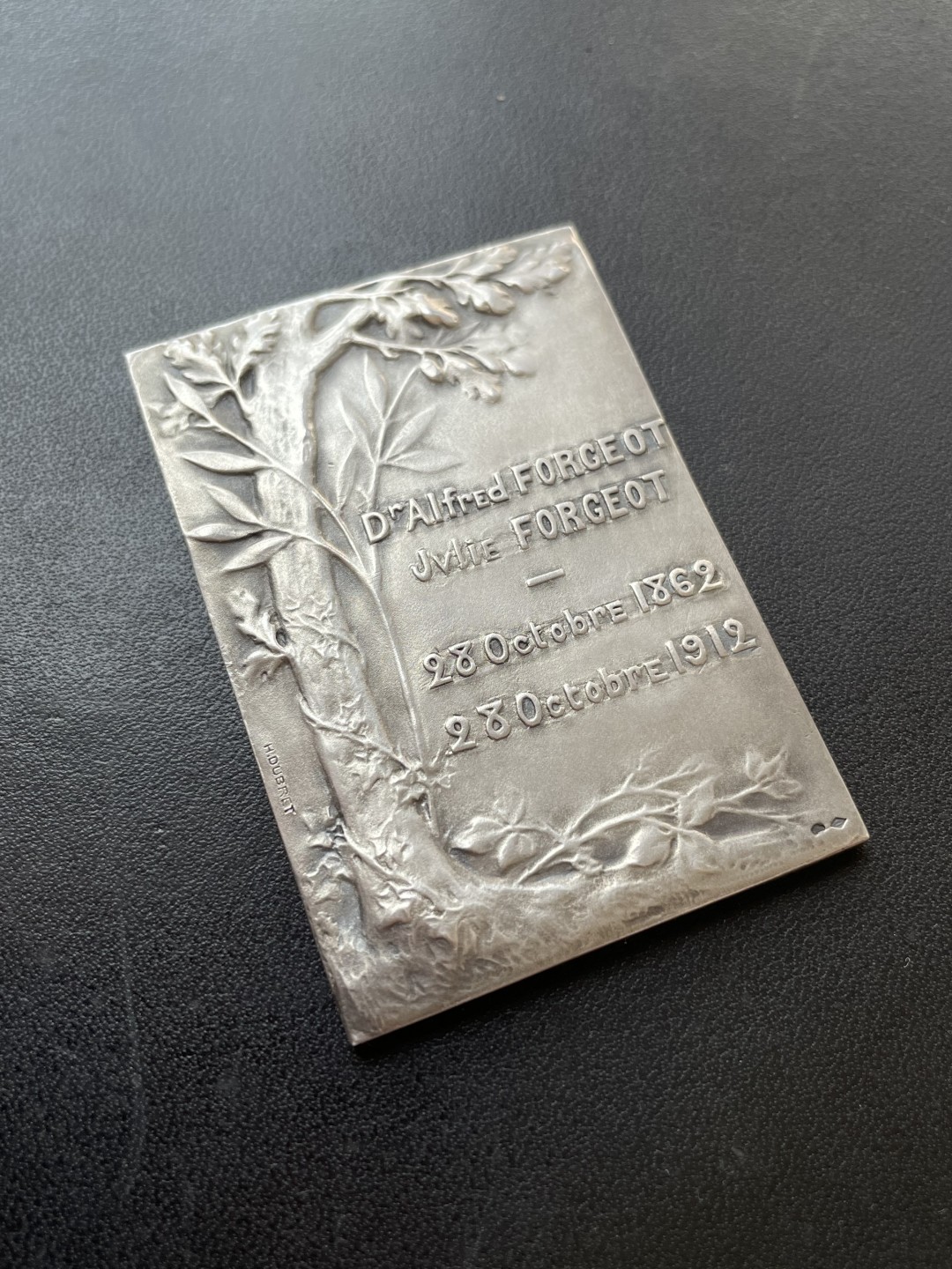 欧洲章牌-拍卖第23场 1912年法国结婚50周年纪念银方章