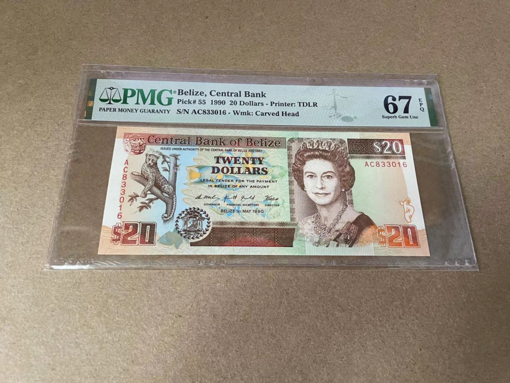 【Blue Auction】✨世界纸币精拍第327期——莫总专场XXI 【无47】伯利兹 1990年20元 PMG67EPQ 女王