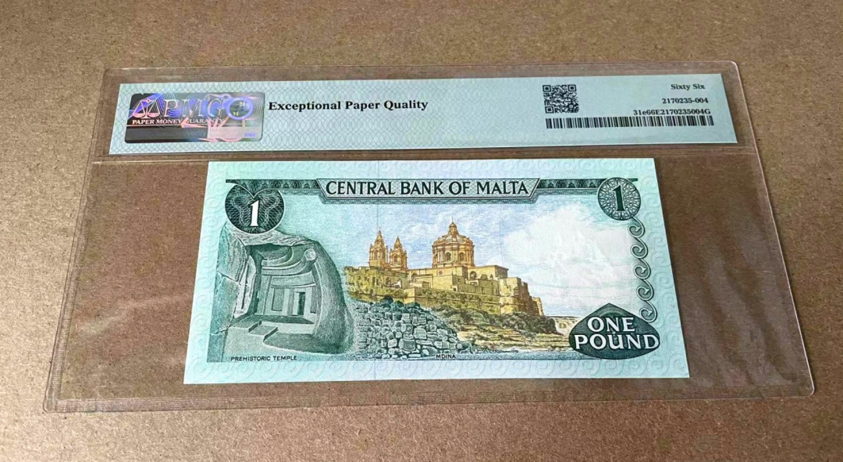 【Blue Auction】✨世界纸币精拍第327期——莫总专场XXI 【亚军分 仅2张更高分】马耳他 1967年1里拉 PMG66EPQ 经典彩背 