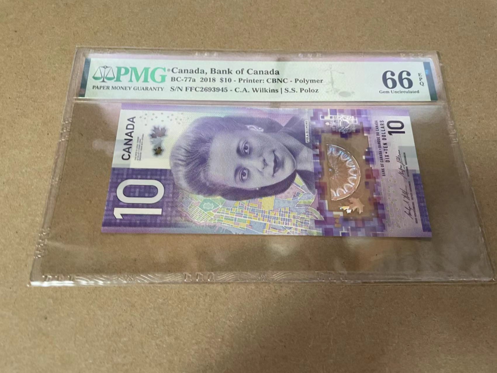 【Blue Auction】✨世界纸币精拍第327期——莫总专场XXI 加拿大 2018年10元 PMG66EPQ 