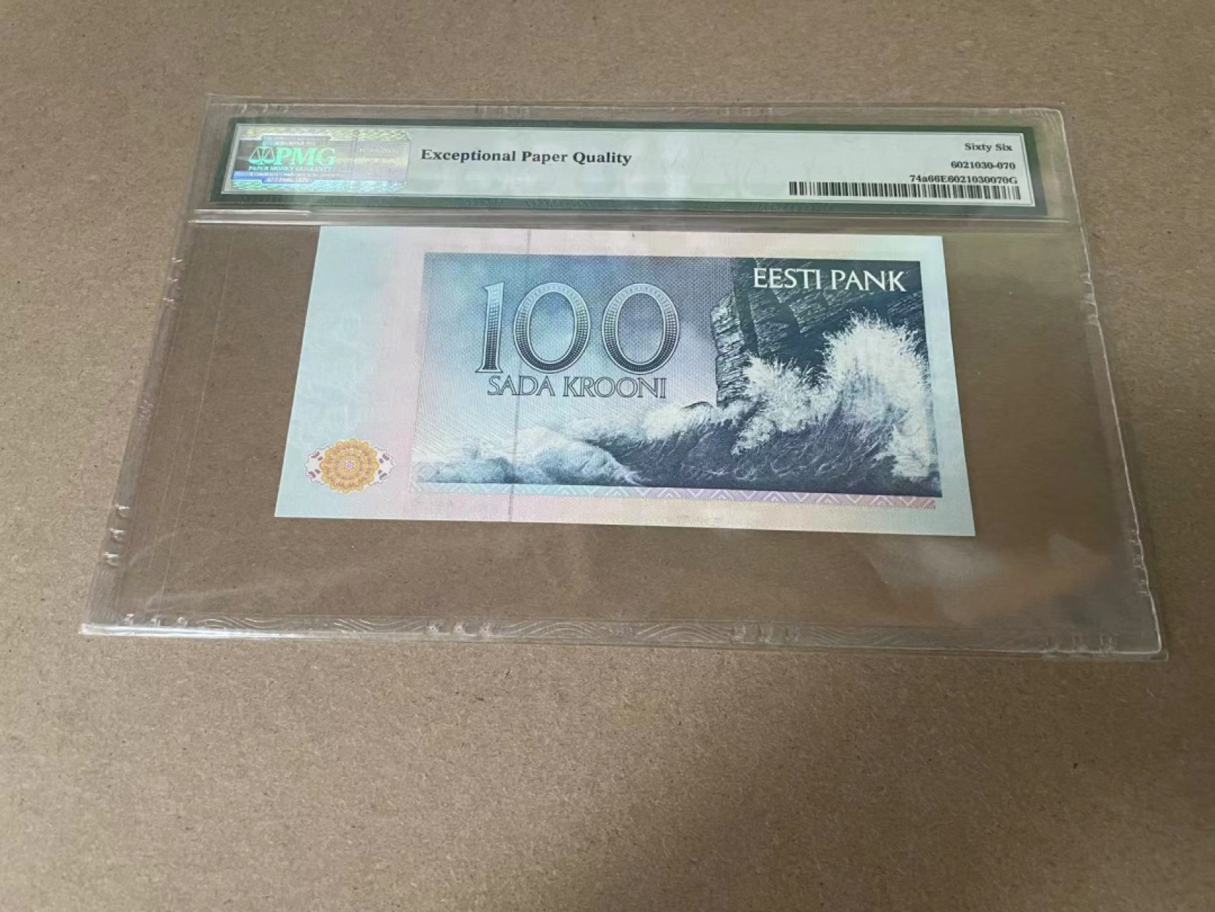【Blue Auction】✨世界纸币精拍第327期——莫总专场XXI 【554小号 初版】爱沙尼亚 1991年100克朗 PMG66EPQ 