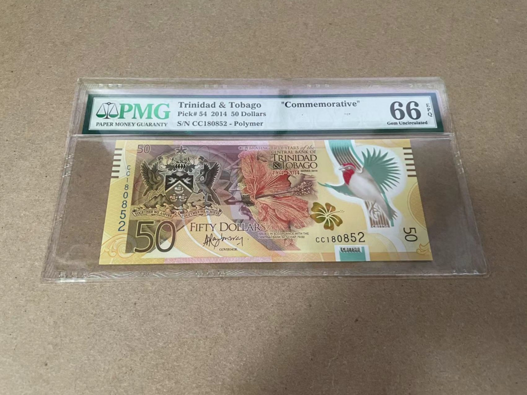 【Blue Auction】✨世界纸币精拍第327期——莫总专场XXI 【获奖钞 无47】特立尼达和多巴哥 2014年50元 PMG66EPQ 