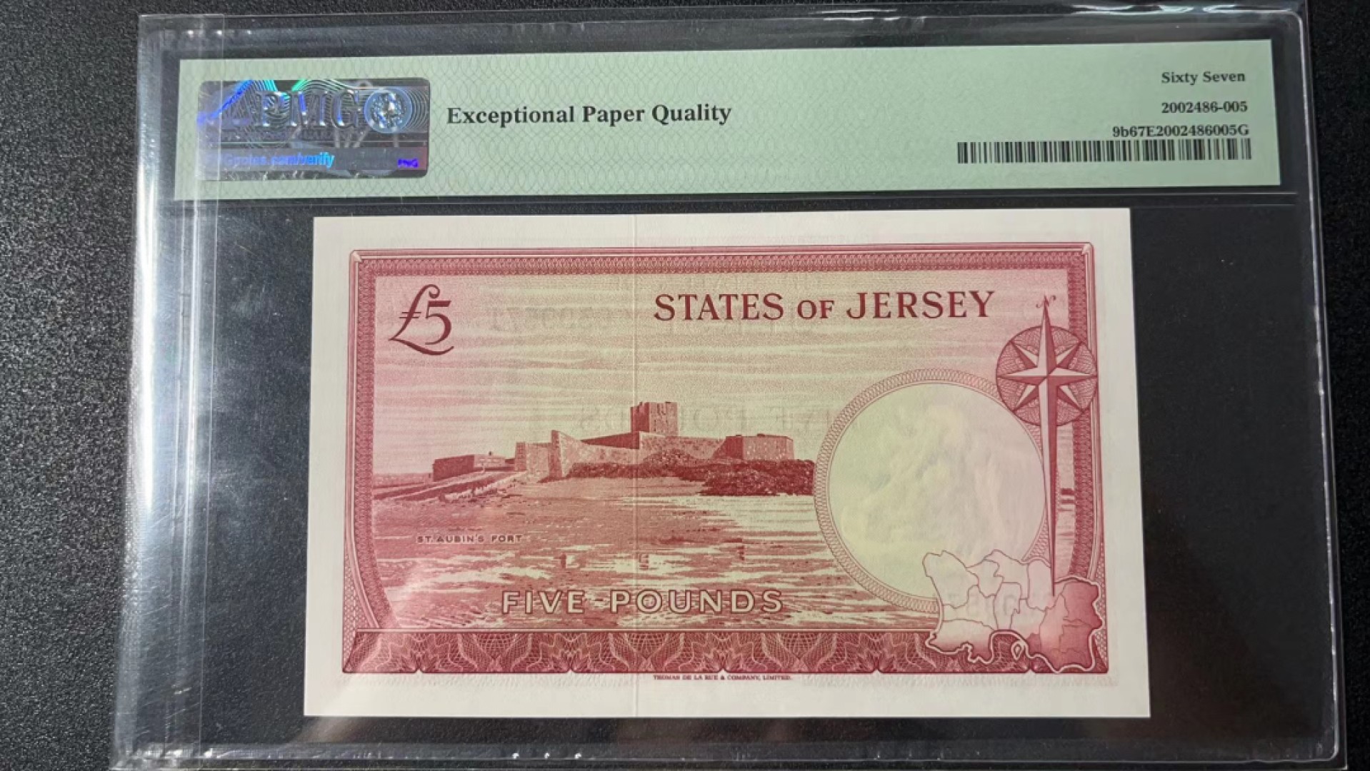 【Blue Auction】✨世界纸币精拍第327期——莫总专场XXI 泽西 1963年5镑 PMG67EPQ 高分 戎装女王 