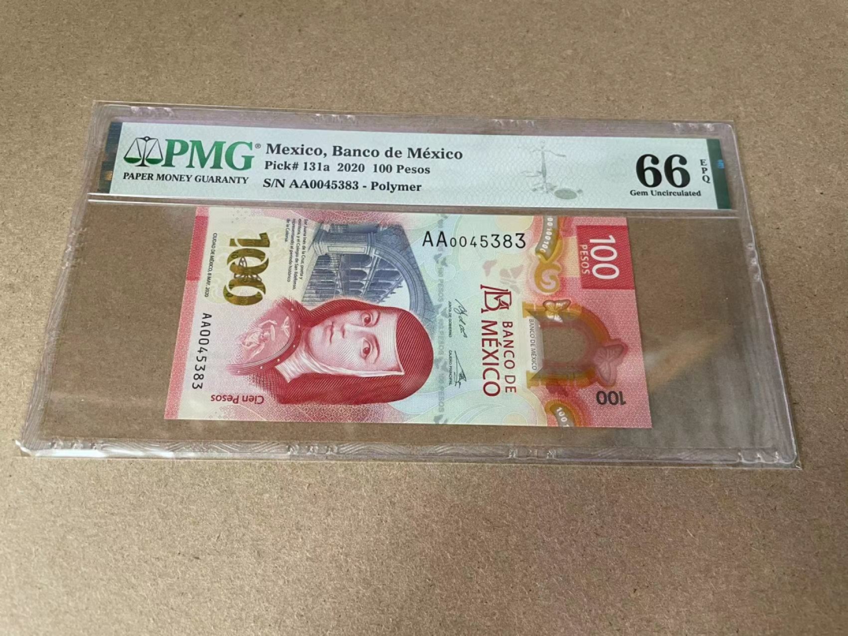 【Blue Auction】✨世界纸币精拍第327期——莫总专场XXI 【AA 获奖钞】墨西哥 2020年100比索 PMG66EPQ 