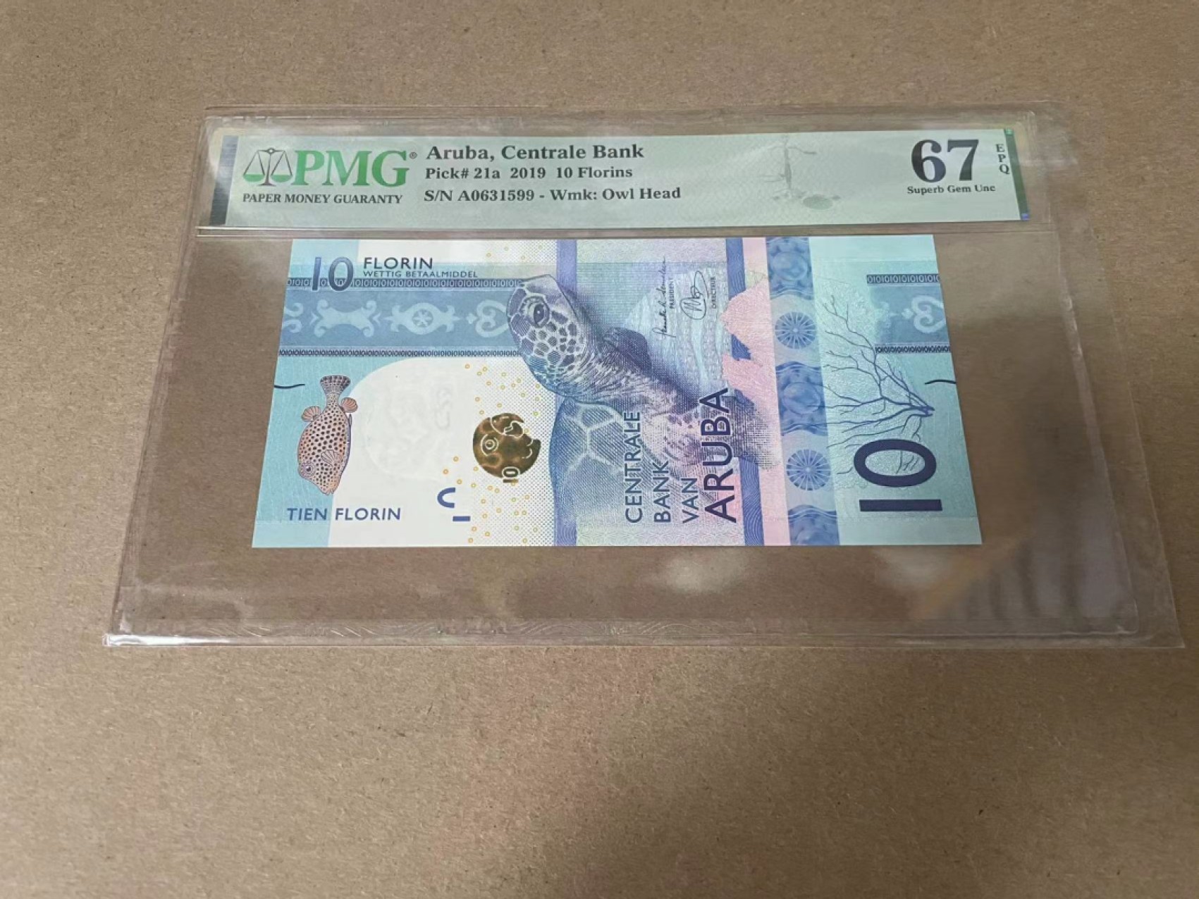 【Blue Auction】✨世界纸币精拍第327期——莫总专场XXI 【无47】阿鲁巴 2019年10弗罗林 PMG67EPQ 