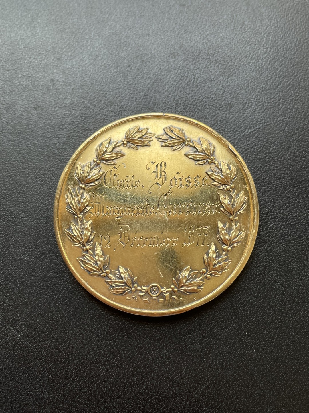 欧洲章牌-拍卖第23场 1877年法国婚礼镀金银章