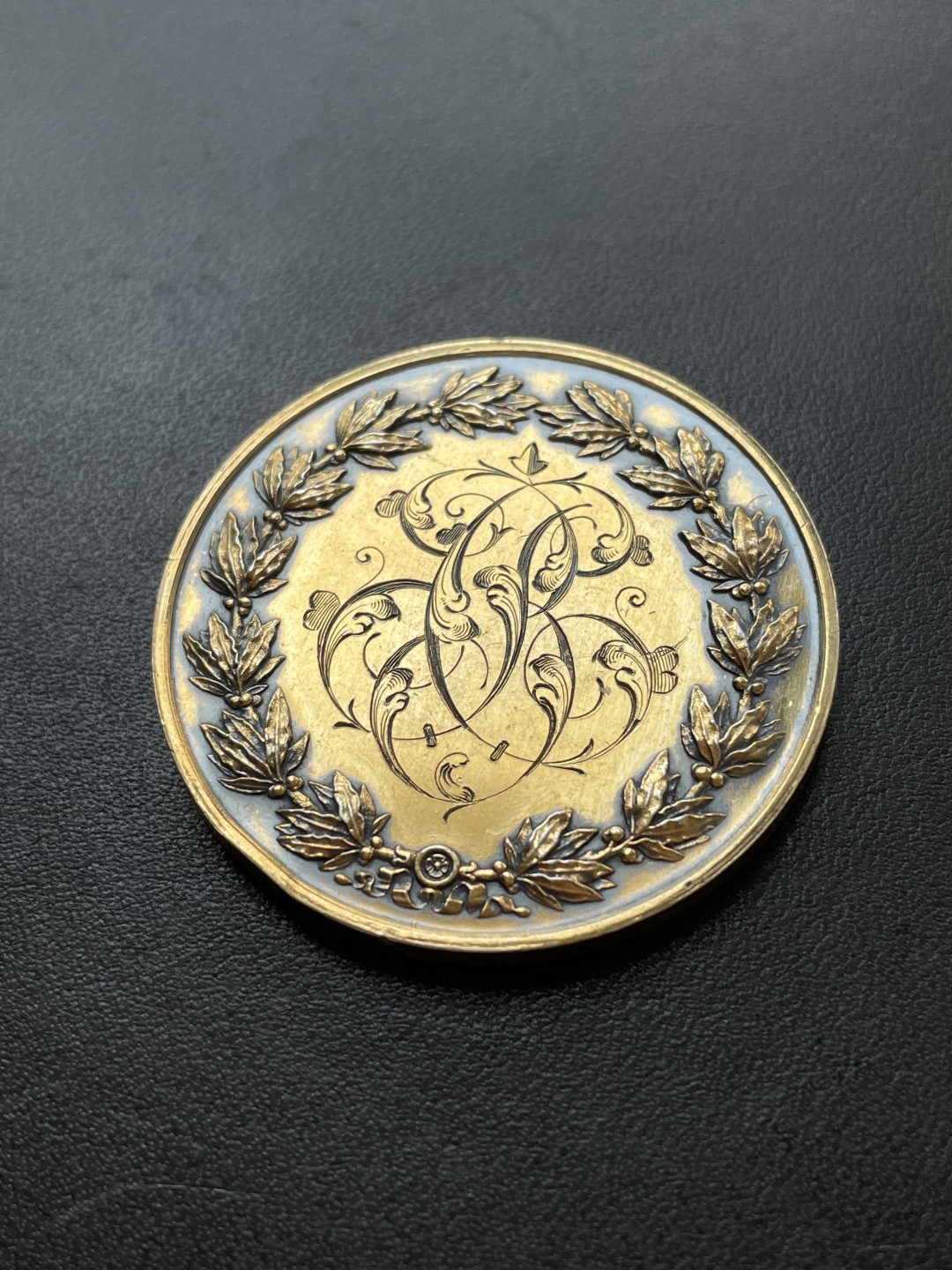 欧洲章牌-拍卖第23场 1877年法国婚礼镀金银章