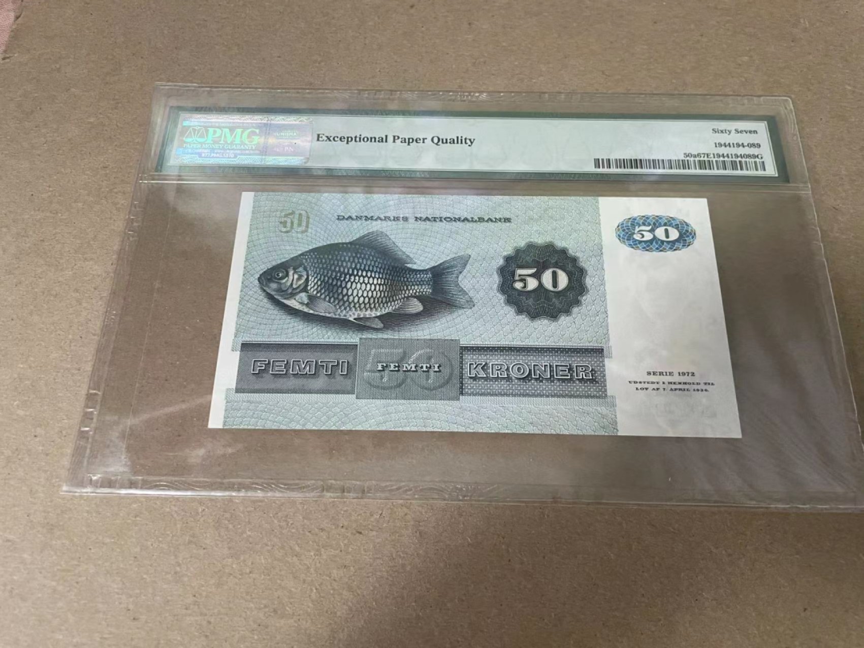 【Blue Auction】✨世界纸币精拍第327期——莫总专场XXI 【A0 初版】丹麦 1972年50克朗 PMG67EPQ 