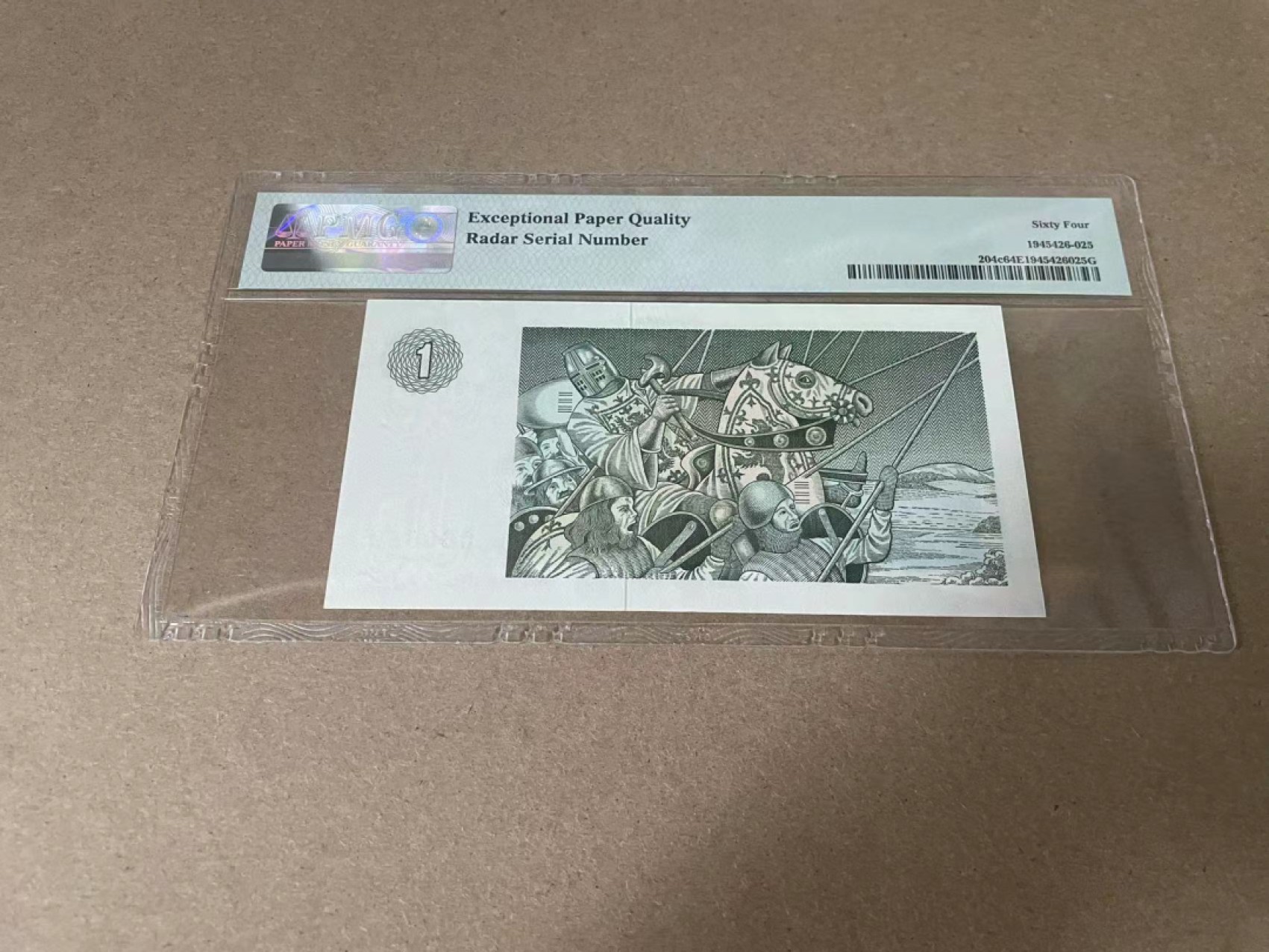 【Blue Auction】✨世界纸币精拍第327期——莫总专场XXI 【倒置号 雷达靓号066660】苏格兰 1974-81年1镑 PMG64EPQ 