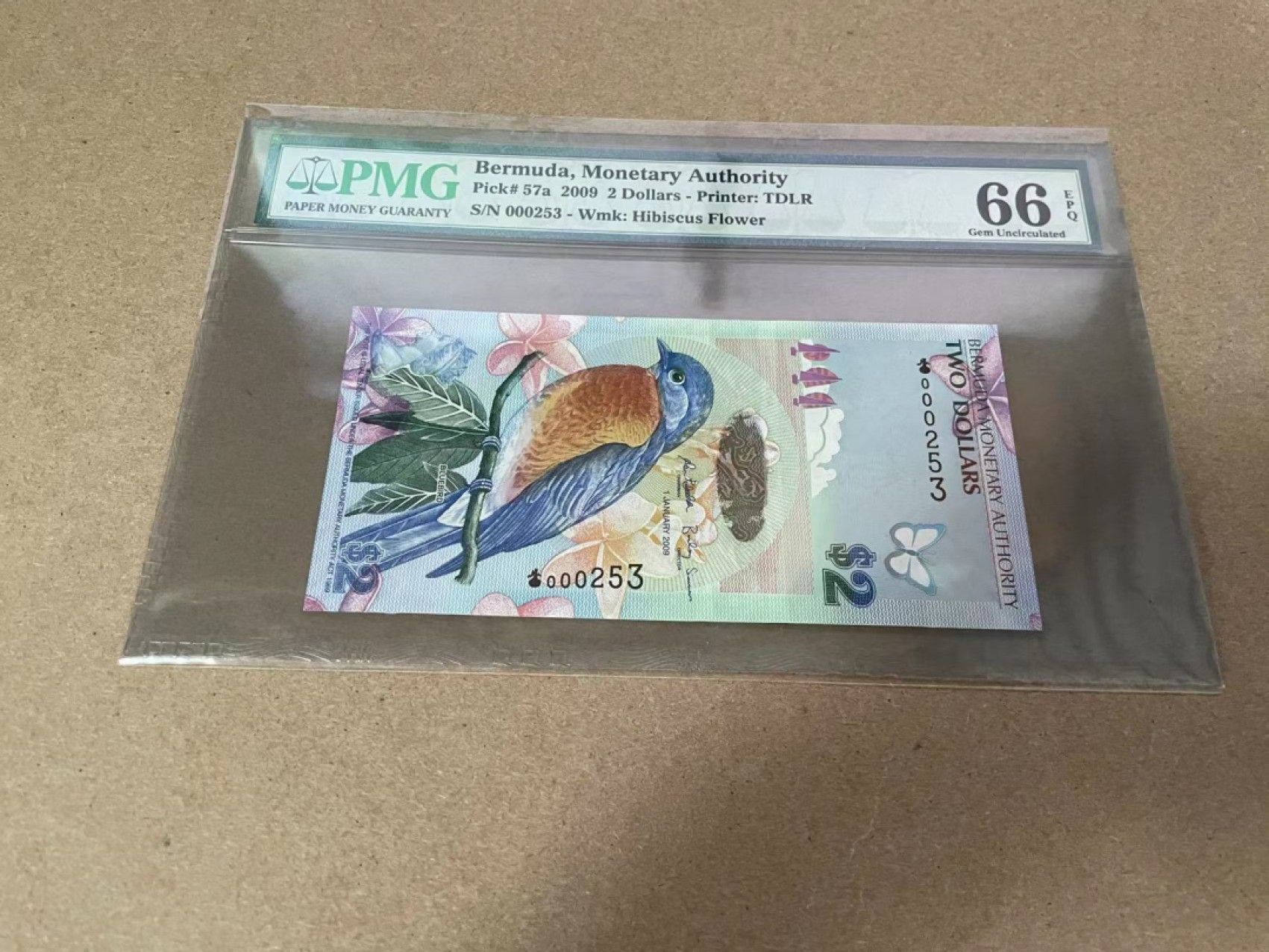 【Blue Auction】✨世界纸币精拍第327期——莫总专场XXI 【获奖钞 洋葱冠253小号】百慕大 2009年2元 PMG66EPQ 