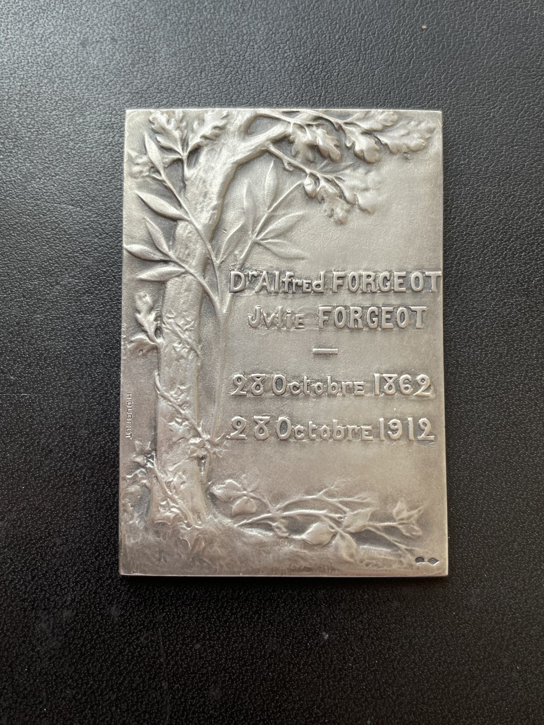 欧洲章牌-拍卖第23场 1912年法国结婚50周年纪念银方章