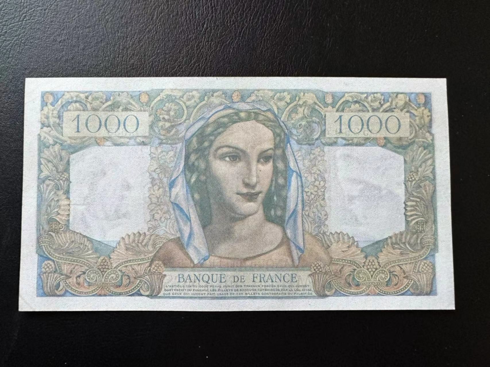 【Blue Auction】✨世界纸币精拍第327期——莫总专场XXI 法国 1950年1000法郎 AU品相