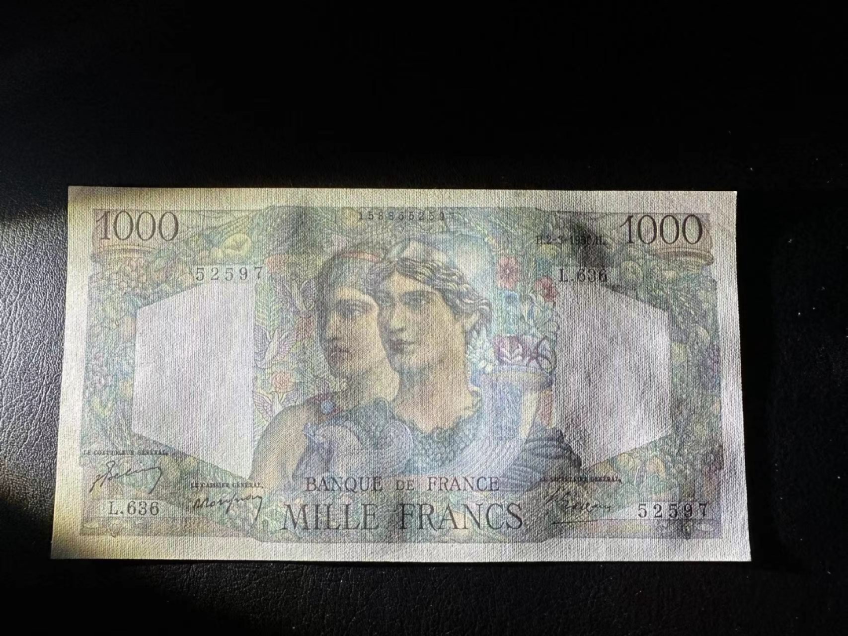 【Blue Auction】✨世界纸币精拍第327期——莫总专场XXI 法国 1950年1000法郎 AU品相