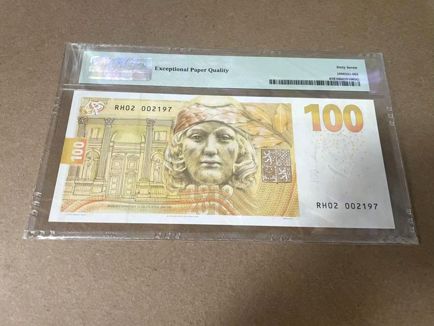 【Blue Auction】✨世界纸币精拍第327期——莫总专场XXI 捷克 2019年100克朗 PMG67EPQ 高分 纪念钞 大票幅 