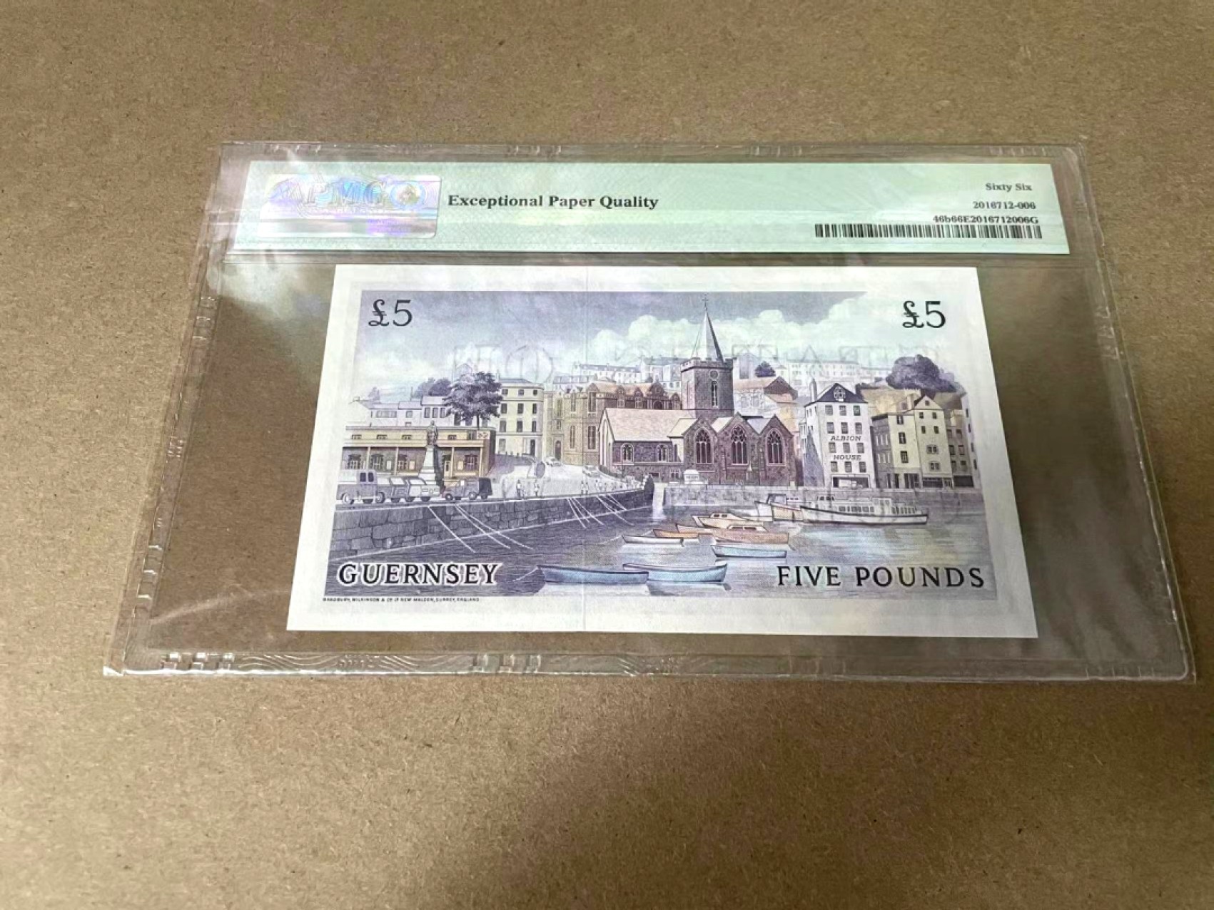 【Blue Auction】✨世界纸币精拍第327期——莫总专场XXI 根西 1969-75年5镑 PMG66EPQ 背面 精美 A冠