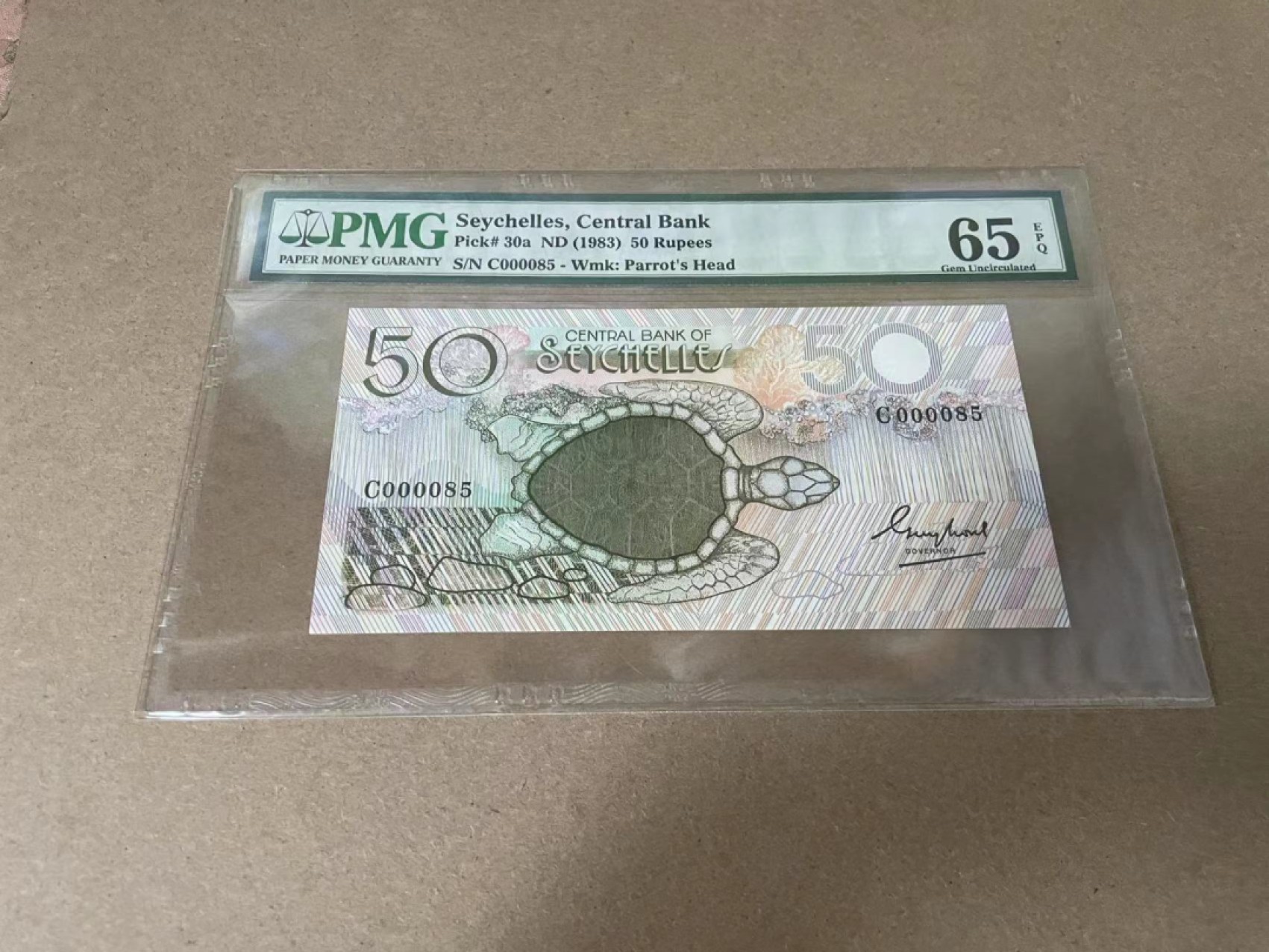 【Blue Auction】✨世界纸币精拍第327期——莫总专场XXI 【85小号】塞舌尔 1983年50卢比 PMG65EPQ 