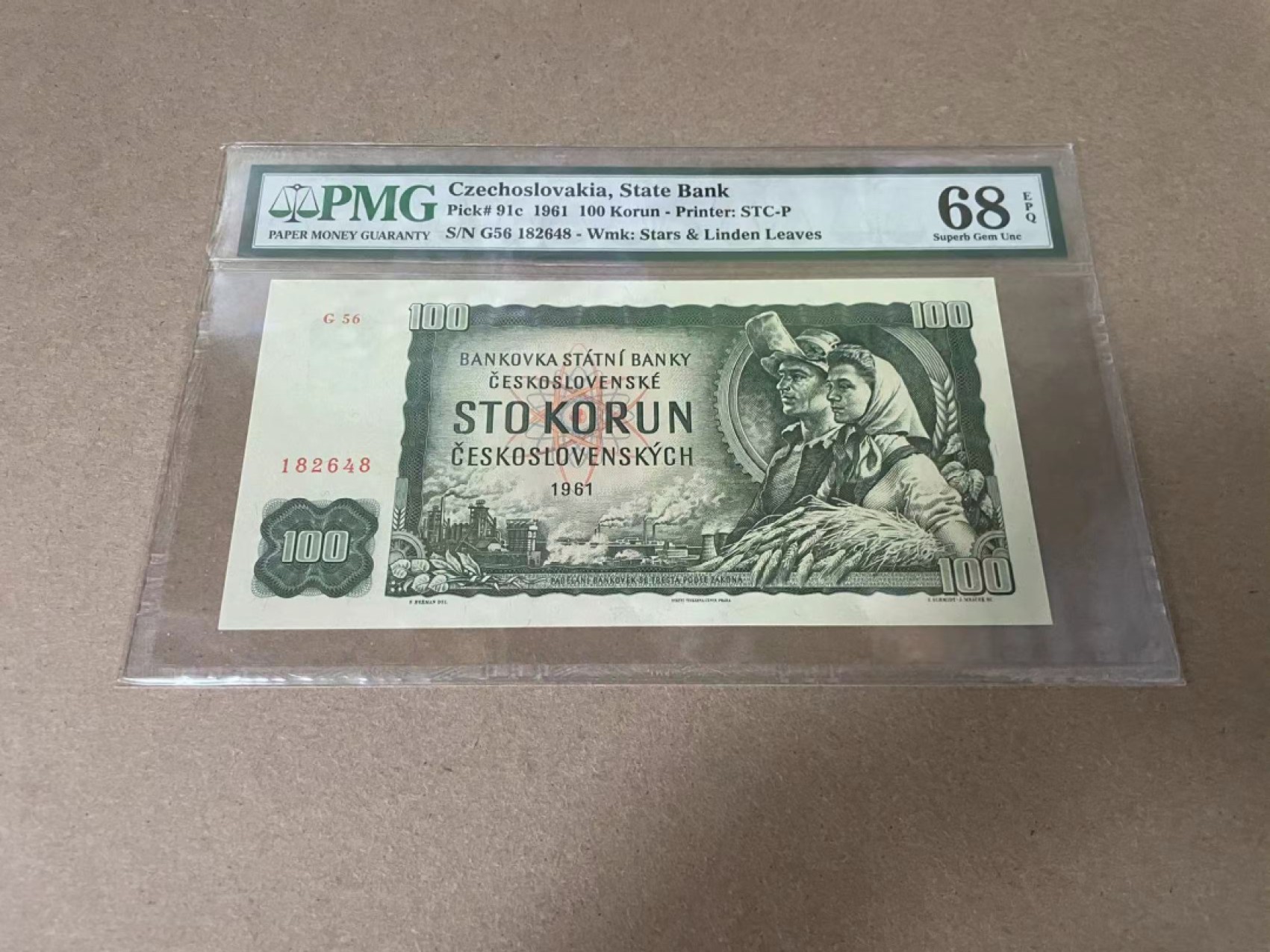 【Blue Auction】✨世界纸币精拍第327期——莫总专场XXI 捷斯 1961年100克朗 PMG68EPQ 高分 